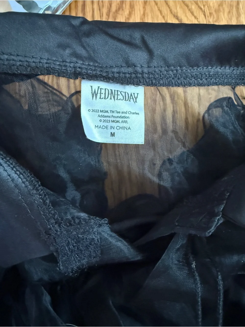 Adam’s Family Wednesday black dress costume and wig M